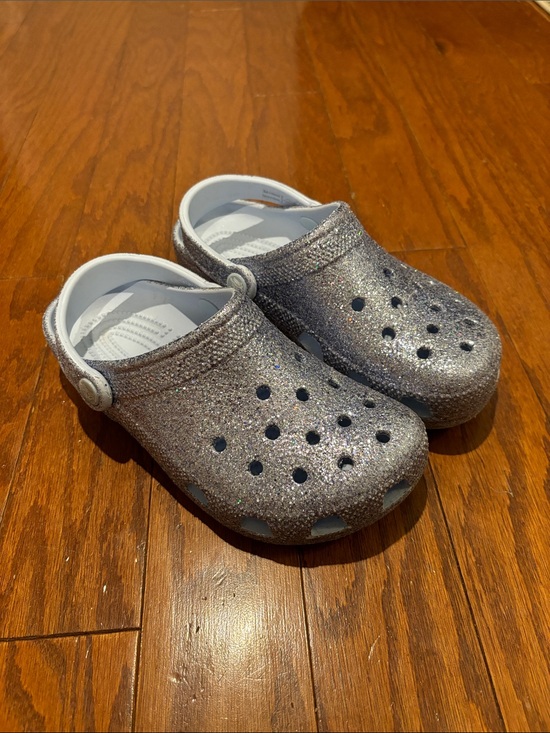 CROCS Other - CROCS Kids Glitter Clogs in Silver